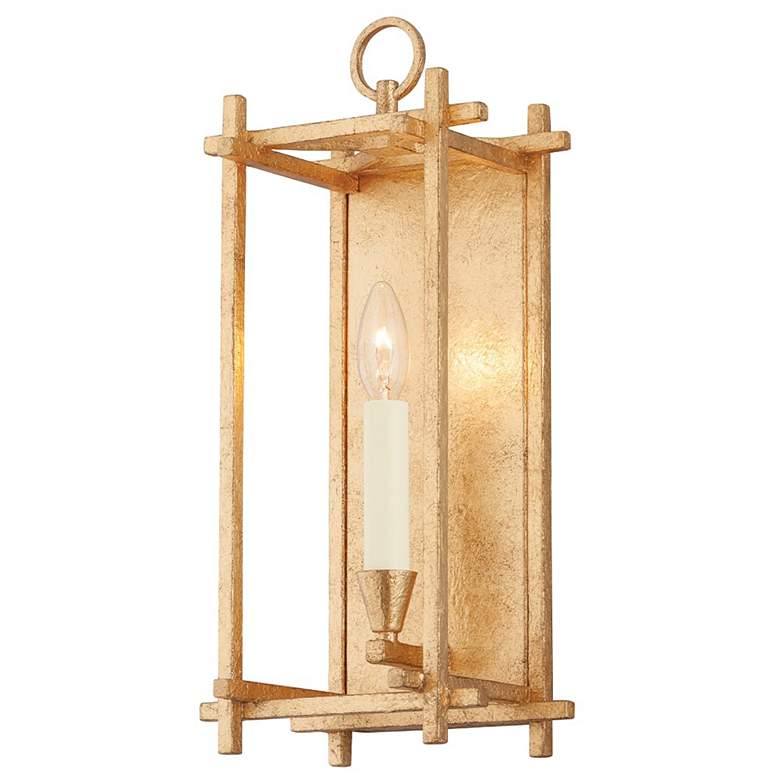 Image 1 Huck 16 3/4" High Vintage Gold Leaf Wall Sconce