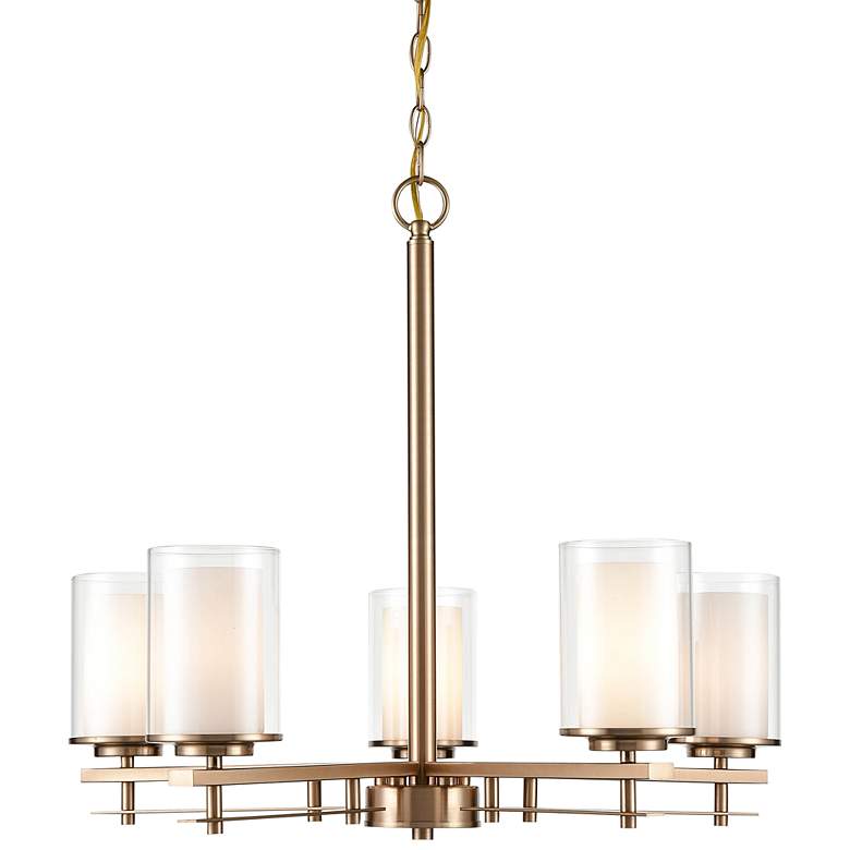 Image 3 Huderson 26" Wide Modern Gold 5-Light Chandelier