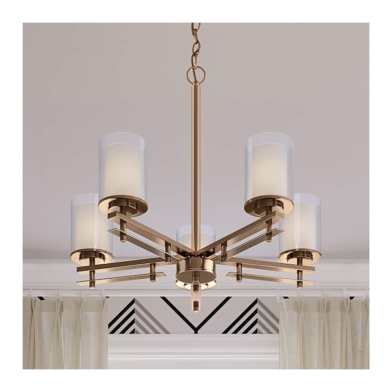 Image 2 Huderson 26" Wide Modern Gold 5-Light Chandelier