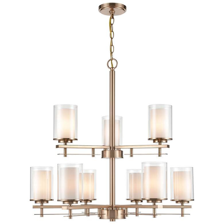 Image 2 Huderson 29" Wide Modern Gold 9-Light Chandelier