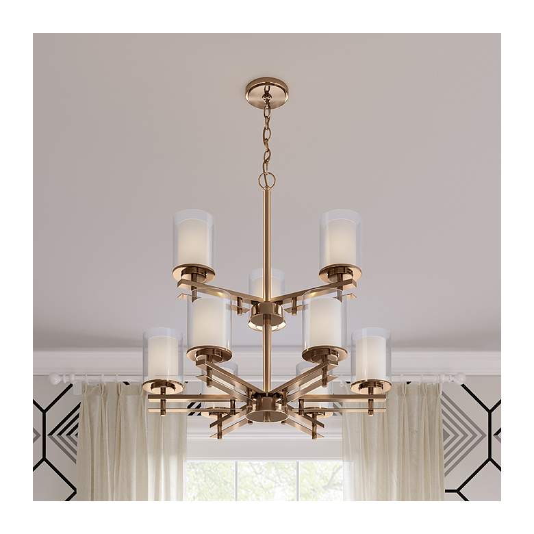 Image 1 Huderson 29" Wide Modern Gold 9-Light Chandelier