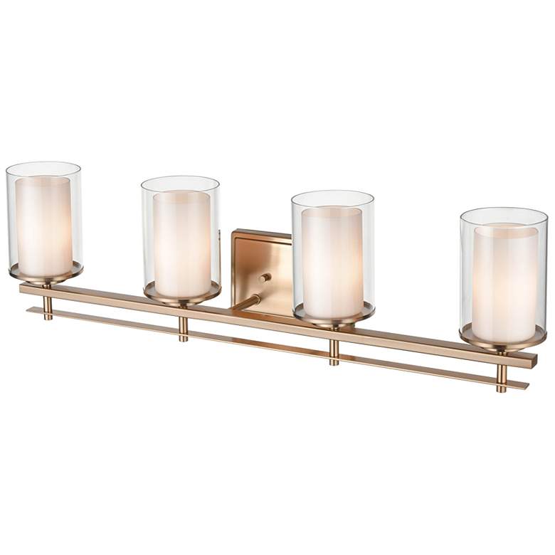 Image 1 Huderson 31" Wide Modern Gold 4-Light Vanity Bath Light