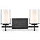 Huderson 8 3/4" High Matte Black 2-Light Wall Sconce