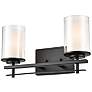 3_Huderson 8 3/4" High Matte Black 2-Light Wall Sconce more views