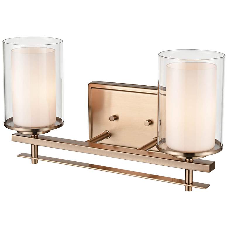 Image 1 Huderson 8 3/4" High Modern Gold 2-Light Wall Sconce