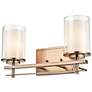 4_Huderson 8 3/4" High Modern Gold 2-Light Wall Sconce more views