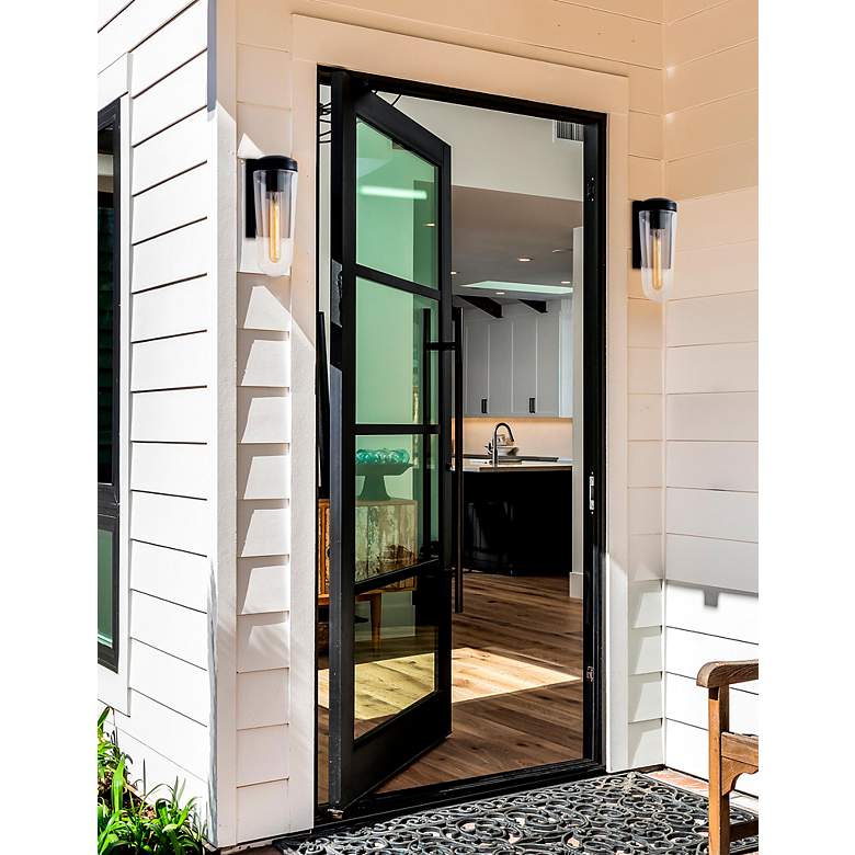 Image 4 Hudson 10 3/4" High Matte Black Indoor/Outdoor Wall Sconce more views
