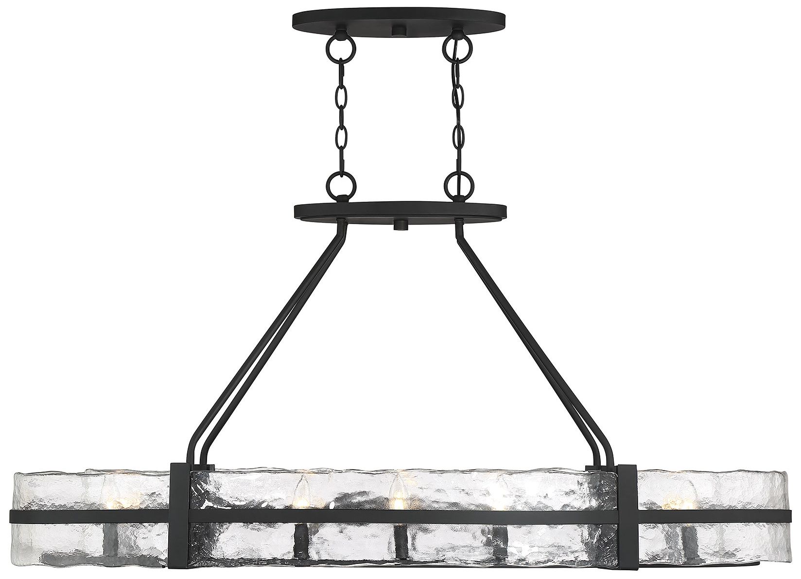 Image 2 Hudson 10-Light Oval Chandelier in Matte Black