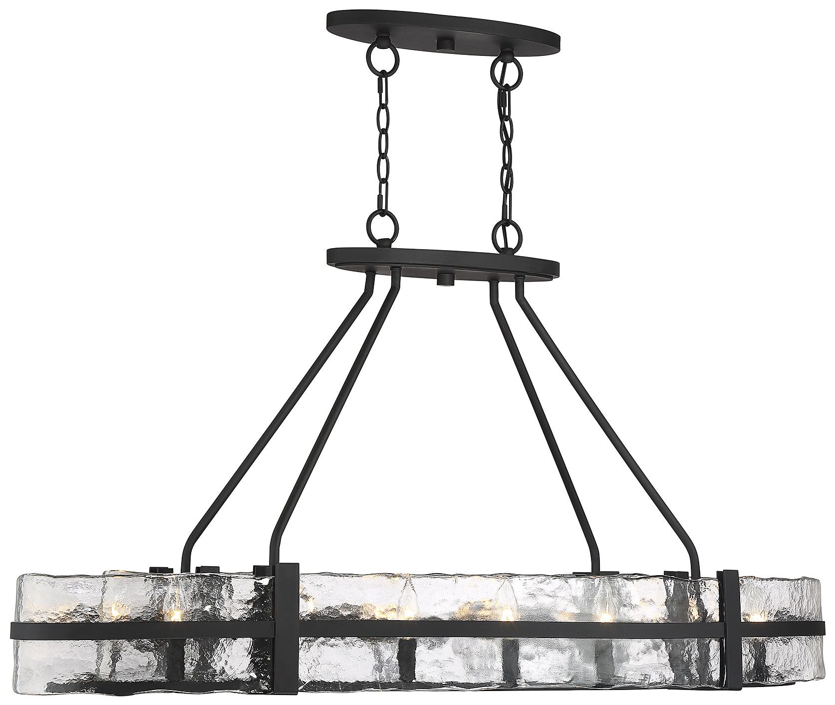 Image 7 Hudson 10-Light Oval Chandelier in Matte Black more views
