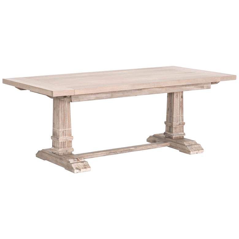 Hudson 110&quot; Wide Natural Gray Wood Extendable Dining Table