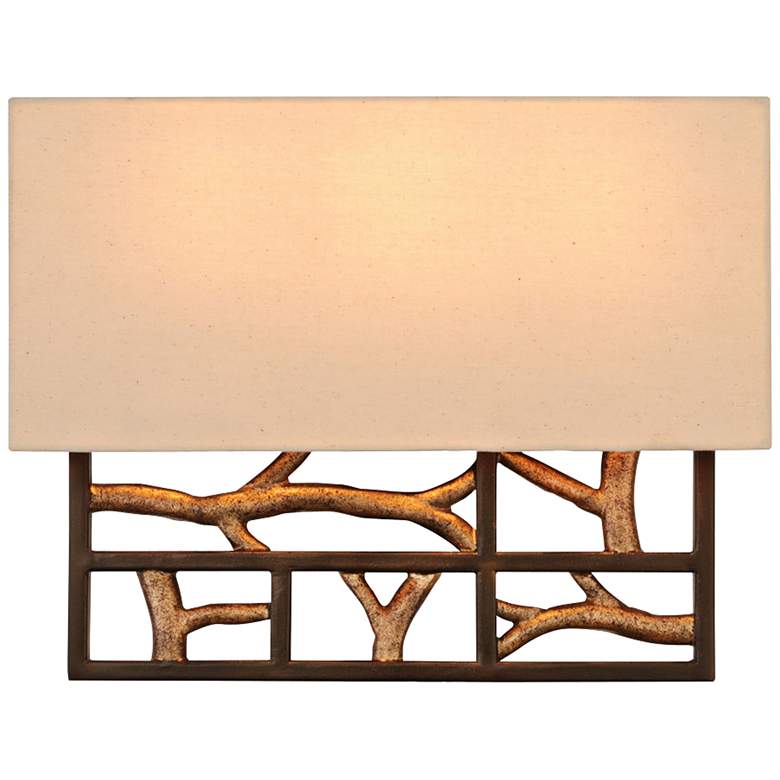 Image 2 Hudson 14 1/2"W Iron Bronze Iron Trellis Wall Sconce