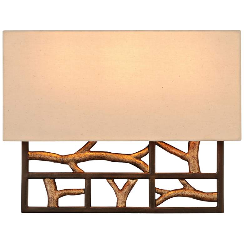 Image 2 Hudson 14 1/2 inchW Iron Bronze Iron Trellis Wall Sconce