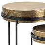 2_Hudson 17" Wide Textured Brass Round Nesting Tables Set of 2 more views