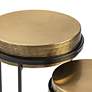 3_Hudson 17" Wide Textured Brass Round Nesting Tables Set of 2 more views