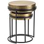 4_Hudson 17" Wide Textured Brass Round Nesting Tables Set of 2 more views
