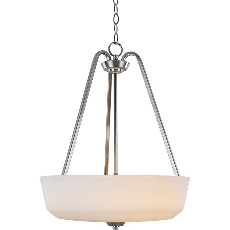 Image 1 Hudson 18 inchW Brushed Nickel and Opal Glass Pendant Light