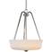 Hudson 18"W Brushed Nickel and Opal Glass Pendant Light