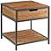 Hudson 22" Wide Acacia and Metal 1-Drawer End Table