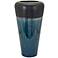 Hudson 23 3/4" High Black and Blue Modern Ceramic Vase