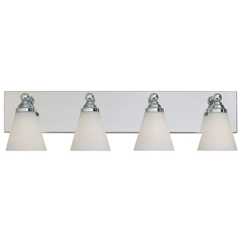 Image 1 Hudson 29.75" Wide 4-Light Chrome Transitional Vanity Light