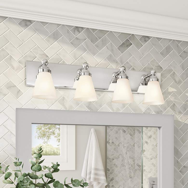 Image 1 Hudson 29.75" Wide 4-Light Chrome Transitional Vanity Light
