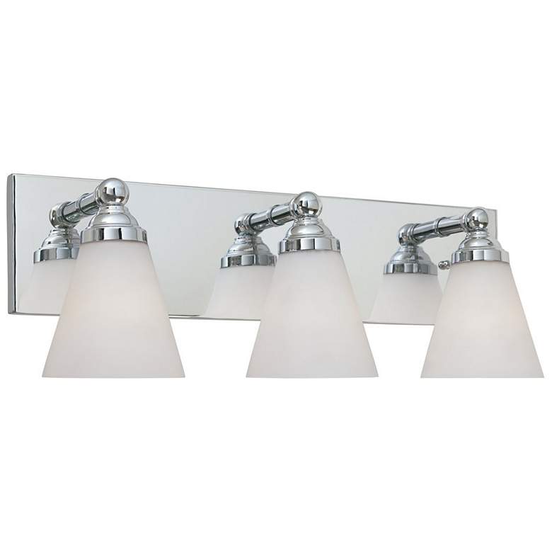 Image 1 Hudson 3-Light 7.5-in Chrome Cone Vanity Light