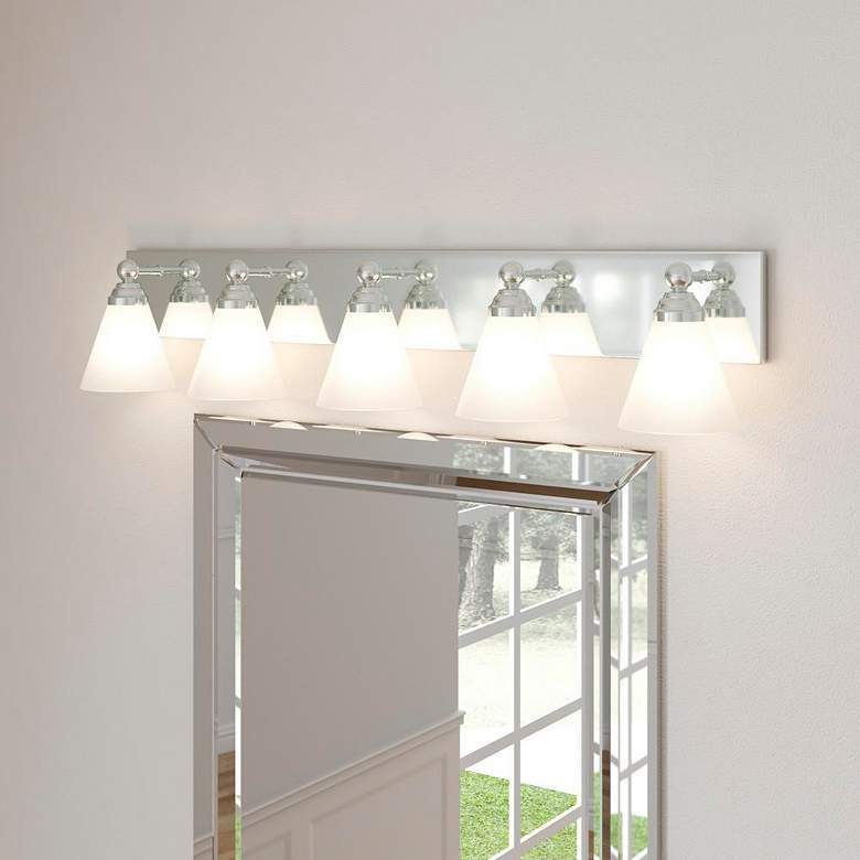 Image 4 Hudson 37.75" Wide 5-Light Chrome Transitional Vanity Light more views