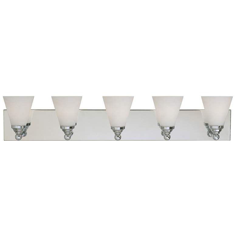 Image 7 Hudson 37.75" Wide 5-Light Chrome Transitional Vanity Light more views