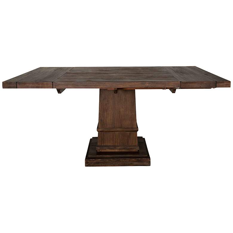 Image 1 Hudson 44 inch Square Rustic Java Extension Leaf Dining Table