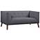 Hudson 62 In. Loveseat in Dark Gray Linen and Walnut Wood Legs