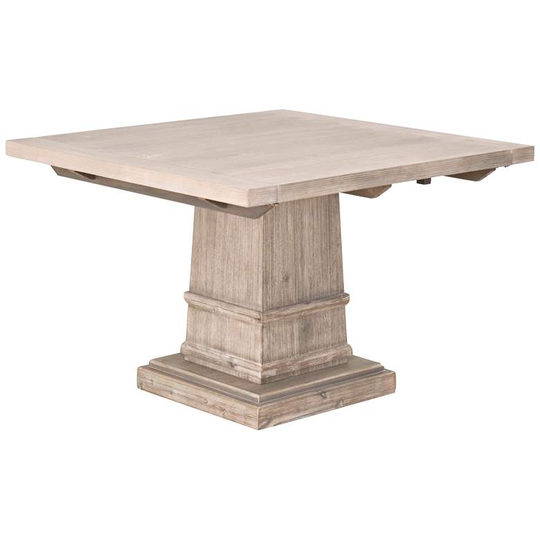 Hudson 64&quot; Wide Natural Gray Square Extendable Dining Table