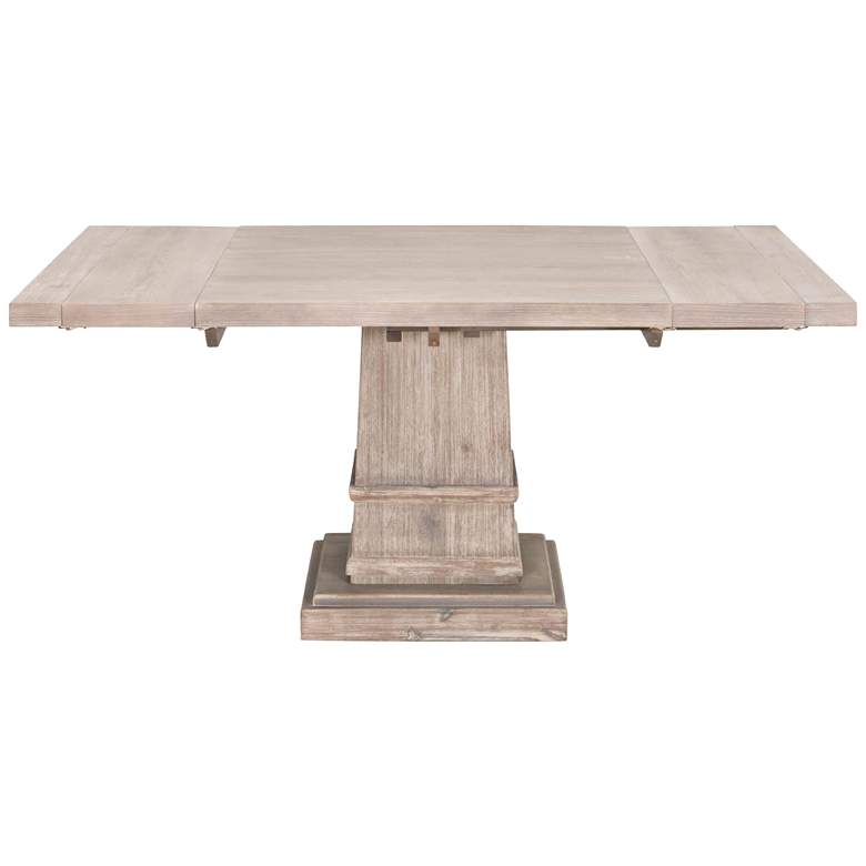 Image 3 Hudson 64" Wide Natural Gray Square Extendable Dining Table more views