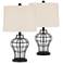 Hudson Blown Glass Gourd Table Lamps Set of 2 with USB Dimmer Cords