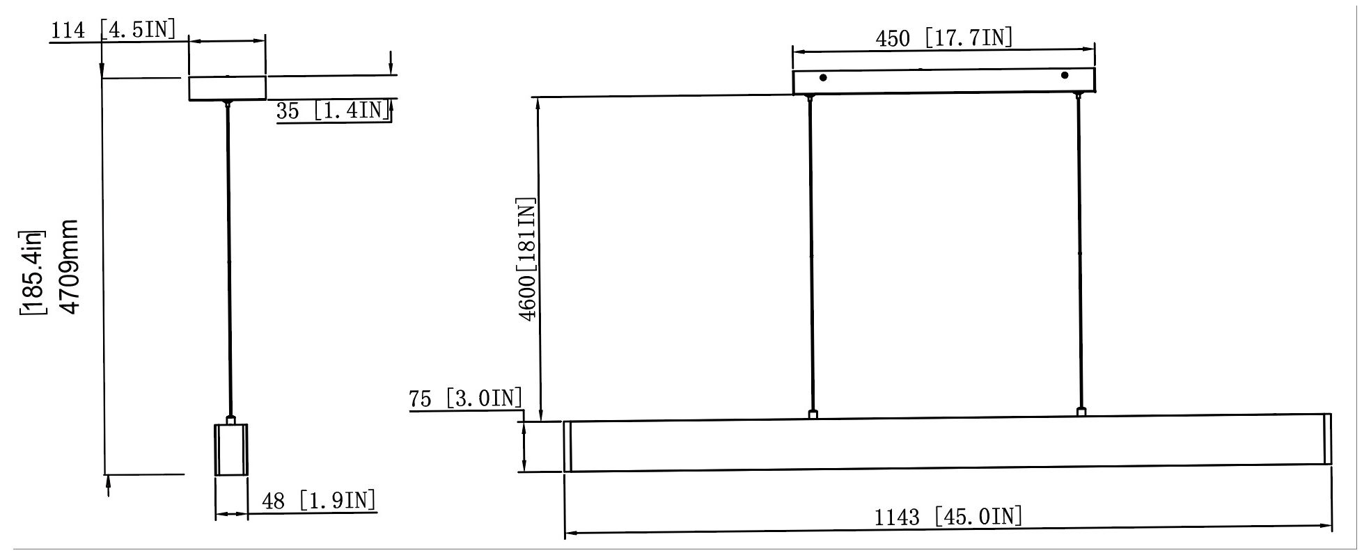 Hudson by Z-Lite 45 inch Gold 1 Light Linear Chandelier