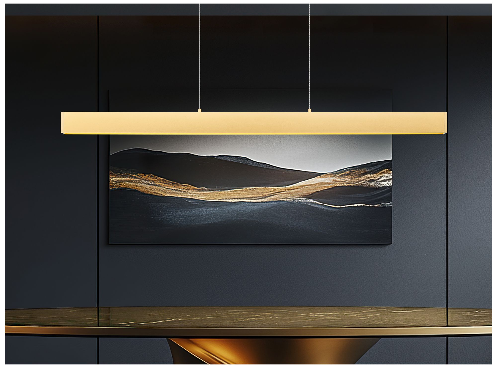 Image 3 Hudson by Z-Lite 55 inch Gold 1 Light Linear Chandelier more views
