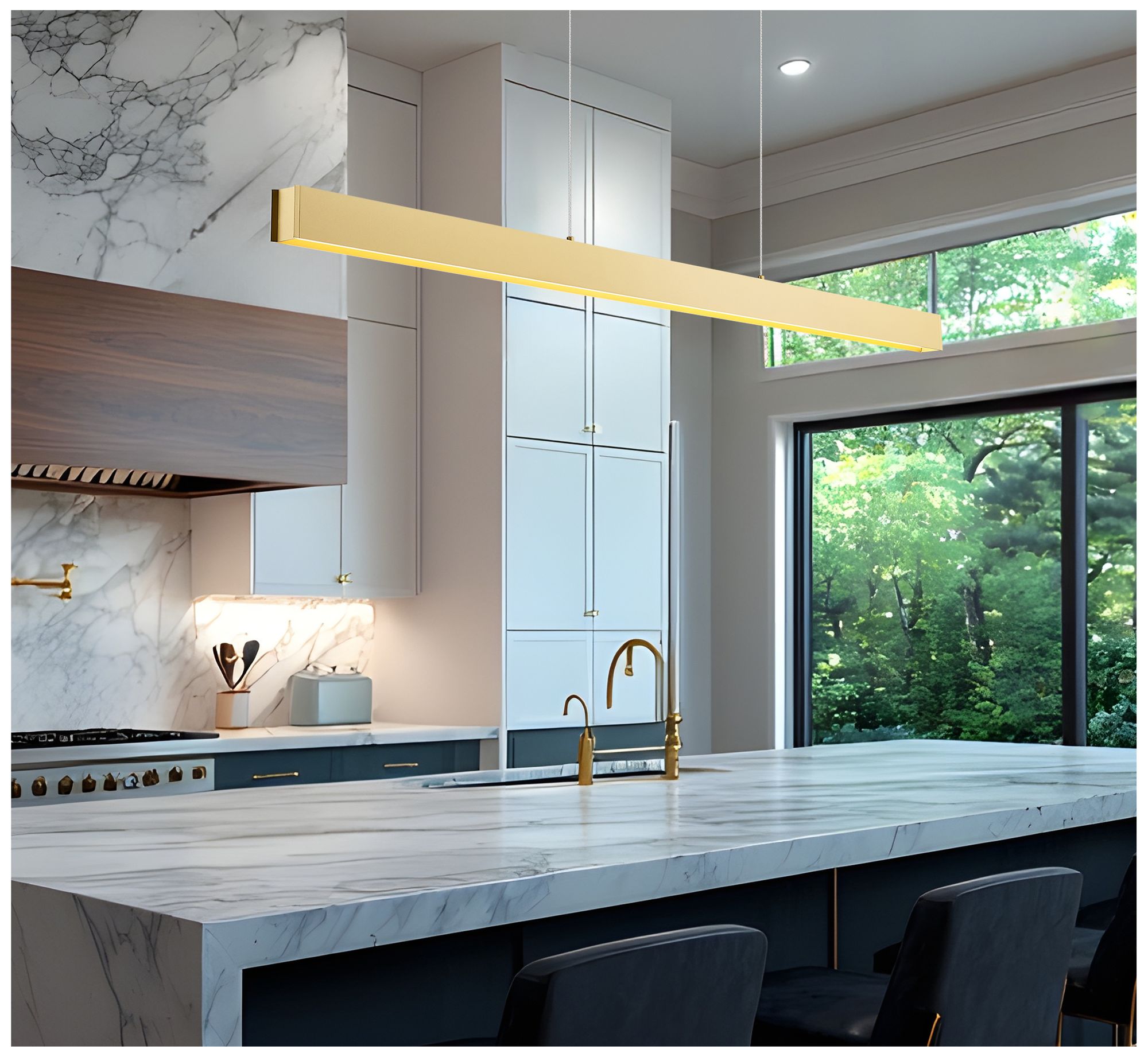 Image 2 Hudson by Z-Lite 72 inch Gold 1 Light Linear Chandelier more views