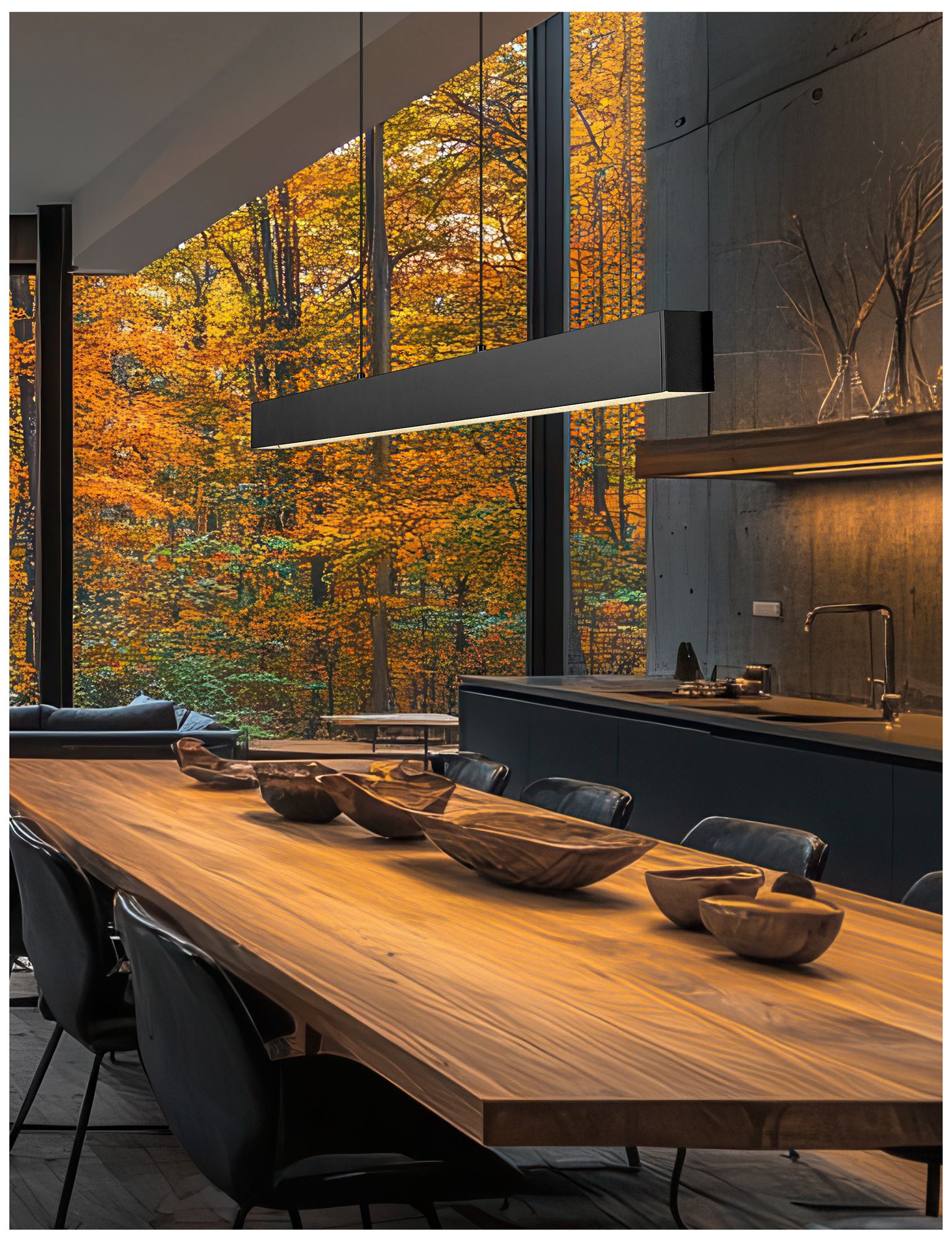 Image 2 Hudson by Z-Lite 72 inch Matte Black 1 Light Linear Chandelier more views