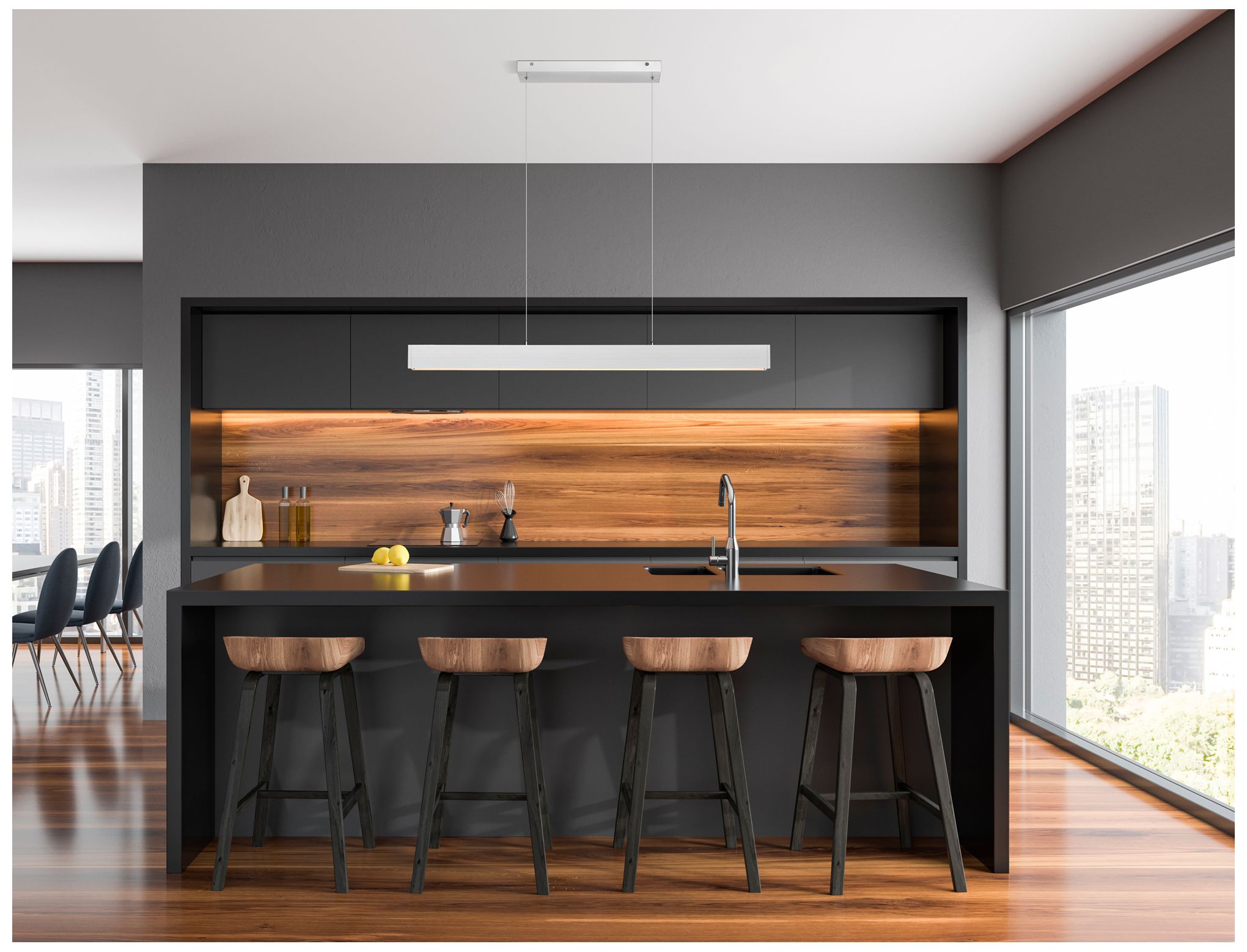 Image 5 Hudson by Z-Lite Brushed Nickel 45 inch 1 Light Linear LED Chandelier more views