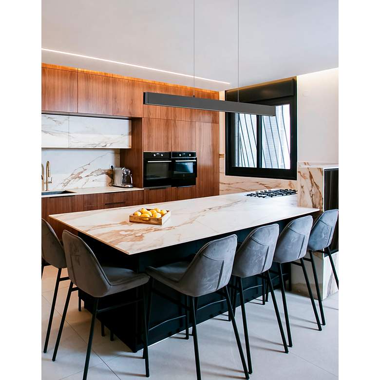 Image 3 Hudson by Z-Lite Matte Black 45 inch 1 Light Linear LED Chandelier more views