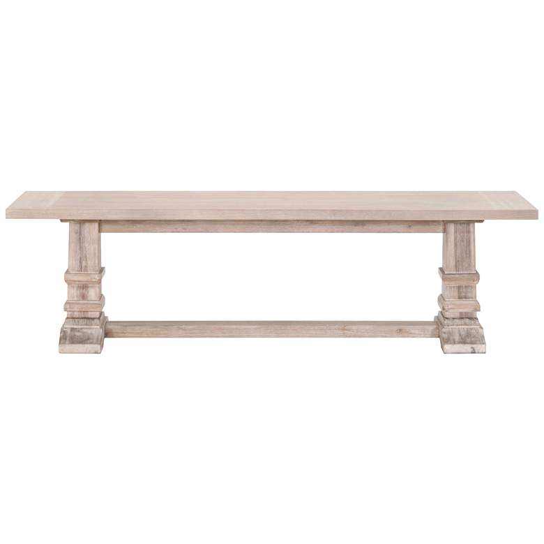 Image 3 Hudson Distressed Natural Gray Wood Dining Bench more views