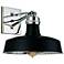 Hudson Falls Polished Nickel and Black Wall Sconce