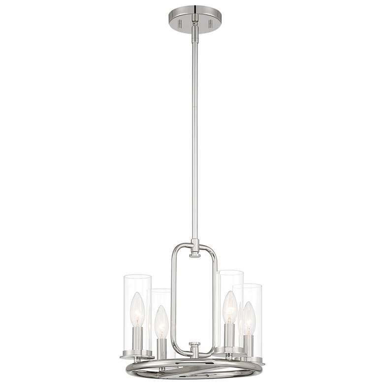 Image 1 Hudson Heights 14" Wide Polished Nickel 4 Light Pendant Convertible