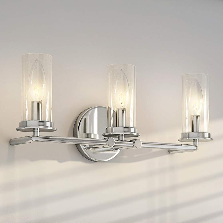 Image 1 Hudson Heights 18 inch Wide Polished Nickel 3-Light Bath Light