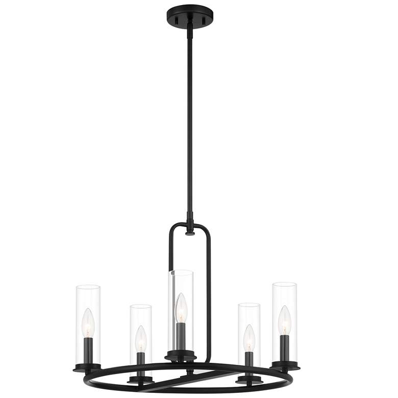 Image 1 Hudson Heights 22.75" Wide Matte Black 5 Light Chandelier