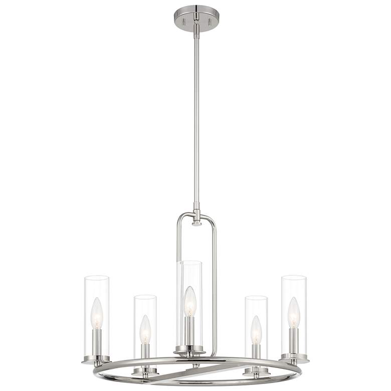 Image 1 Hudson Heights 22.75" Wide Polished Nickel 5 Light Chandelier