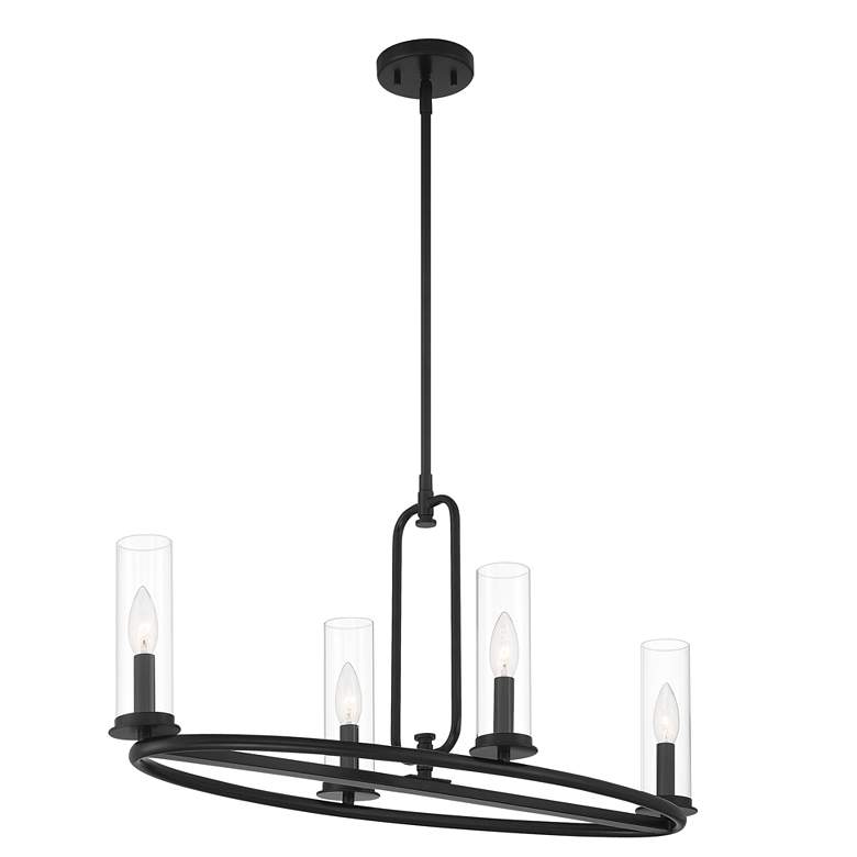 Image 1 Hudson Heights 32" Wide Matte Black 4 Light Island