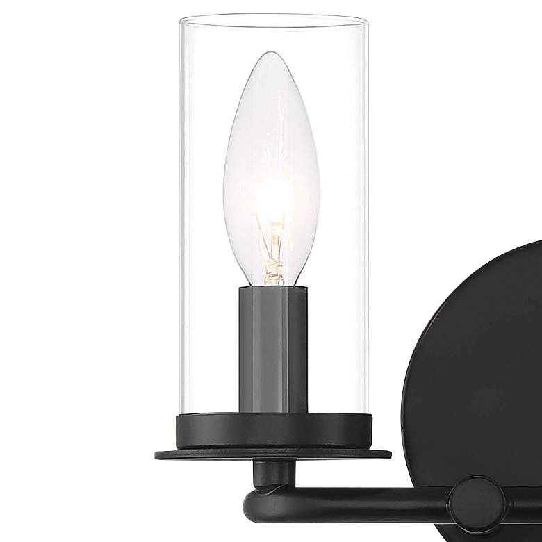 Image 2 Hudson Heights 7 1/4" High Matte Black 2-Light Wall Sconce more views