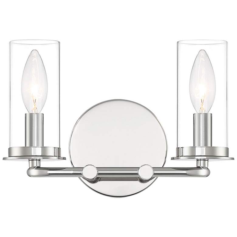 Image 2 Hudson Heights 7 1/4 inchH Polished Nickel 2-Light Wall Sconce