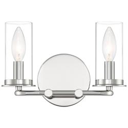 Hudson Heights 7 1/4&quot;H Polished Nickel 2-Light Wall Sconce