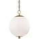 Hudson Valley 11 1/2" Sphere No.1 Brass and White Globe Mini Pendant
